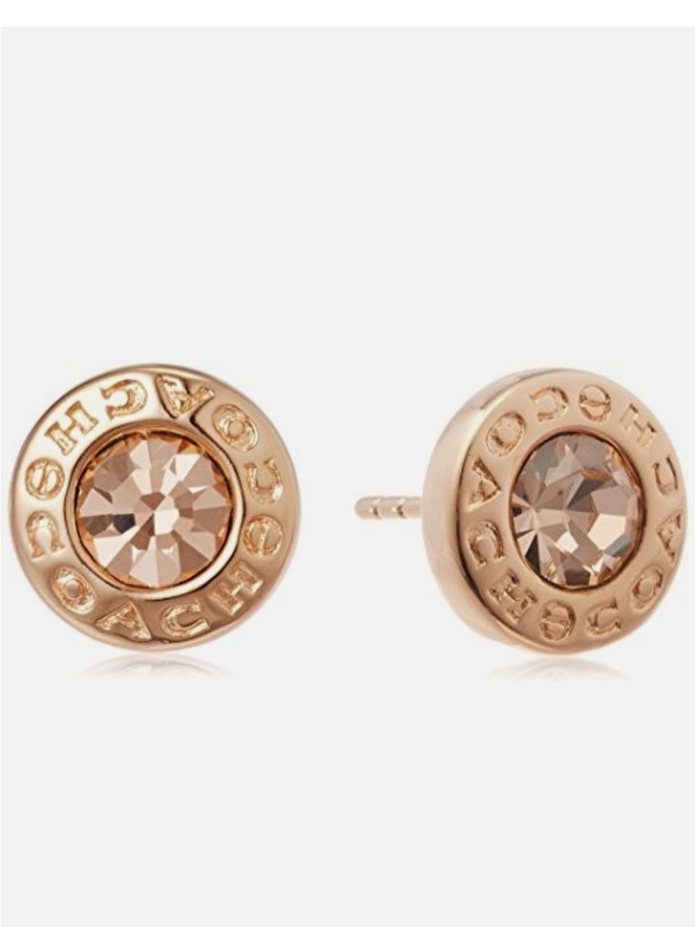 Coach open circle stone stud Earrings